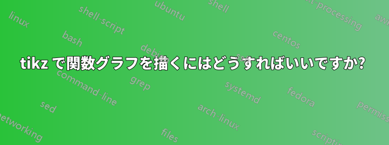 tikz で関数グラフを描くにはどうすればいいですか?