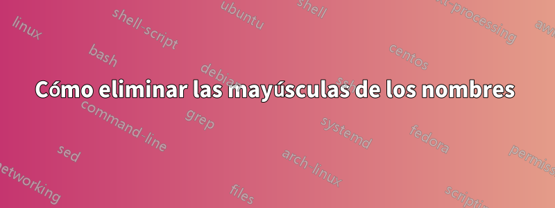 Cómo eliminar las mayúsculas de los nombres