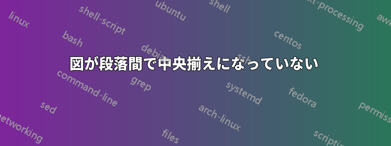 図が段落間で中​​央揃えになっていない