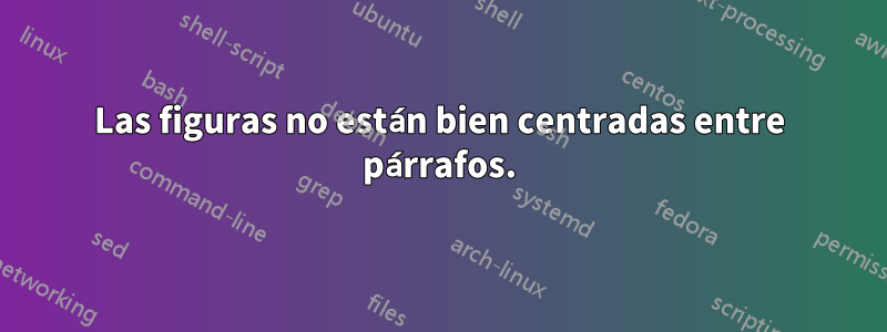 Las figuras no están bien centradas entre párrafos.