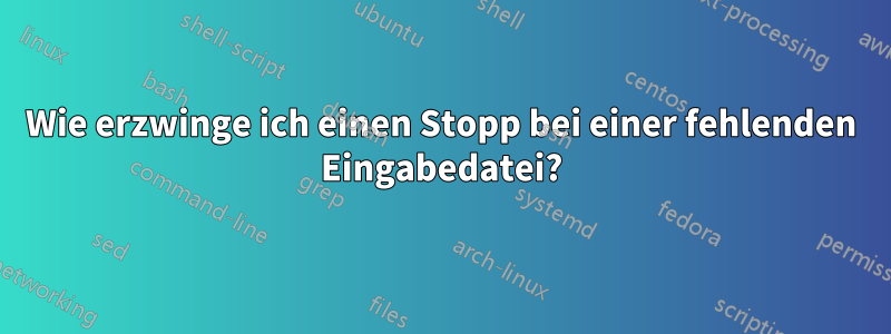 Wie erzwinge ich einen Stopp bei einer fehlenden Eingabedatei?