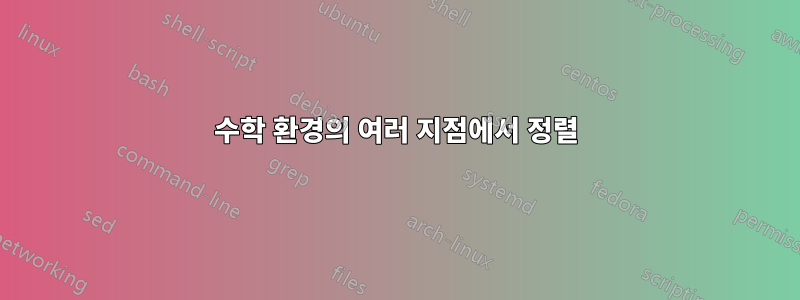 수학 환경의 여러 지점에서 정렬