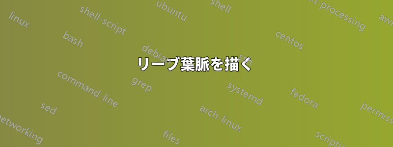 リーブ葉脈を描く