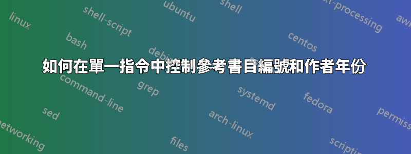 如何在單一指令中控制參考書目編號和作者年份