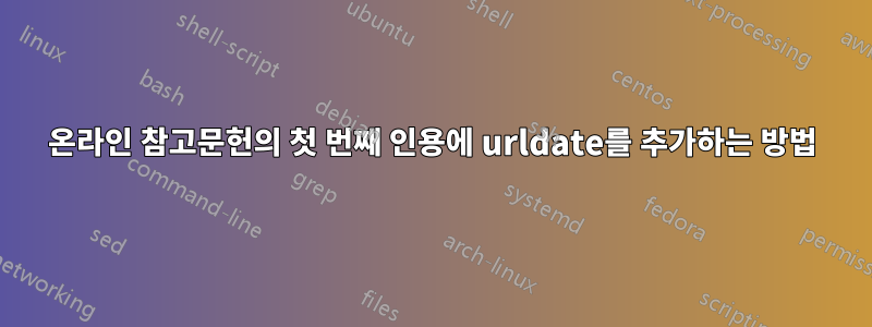 온라인 참고문헌의 첫 번째 인용에 urldate를 추가하는 방법