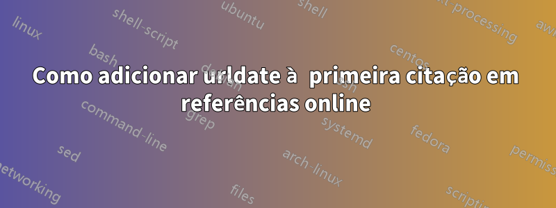 Como adicionar urldate à primeira citação em referências online