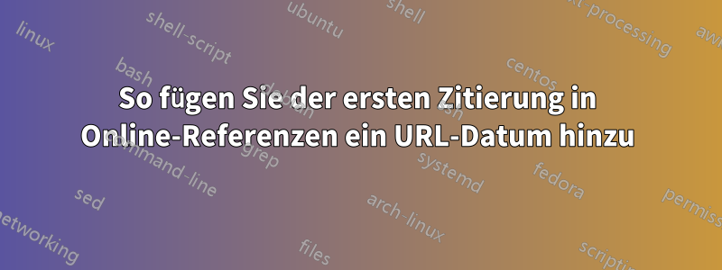 So fügen Sie der ersten Zitierung in Online-Referenzen ein URL-Datum hinzu