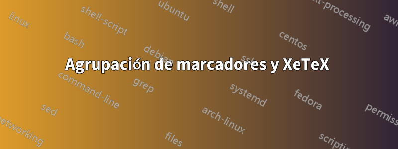 Agrupación de marcadores y XeTeX