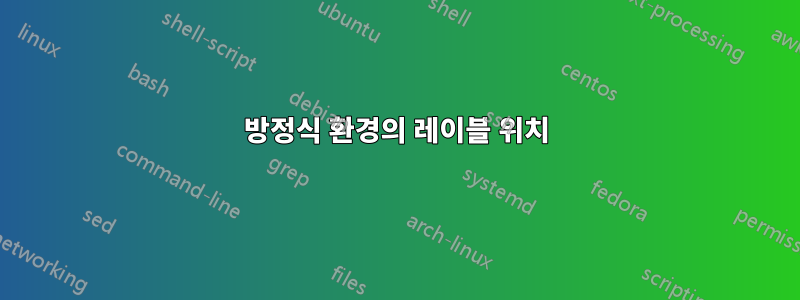 방정식 환경의 레이블 위치