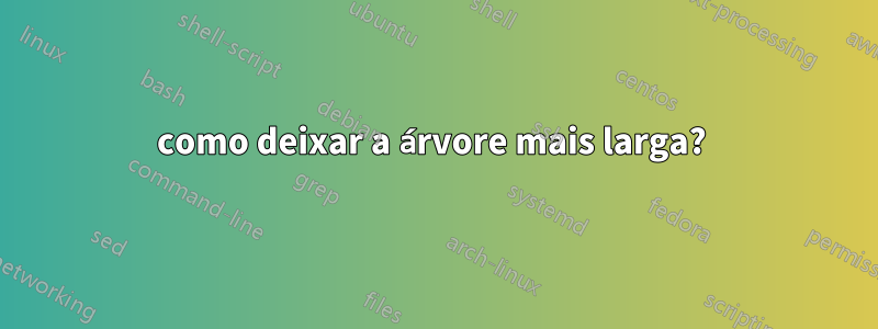 como deixar a árvore mais larga? 