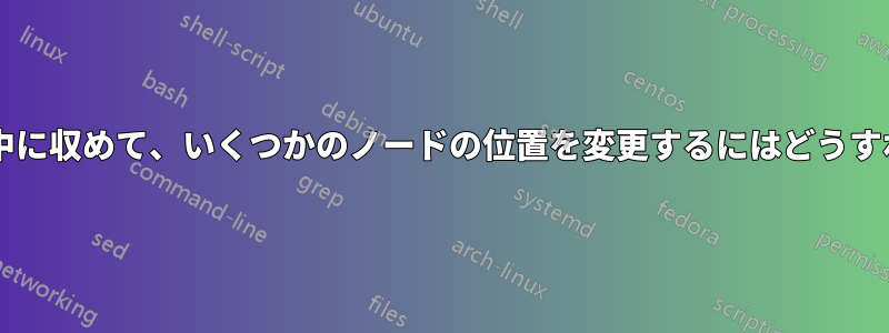 大きなツリーを紙の中に収めて、いくつかのノードの位置を変更するにはどうすればよいでしょうか?