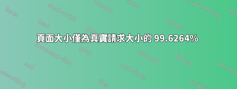 頁面大小僅為真實請求大小的 99.6264%