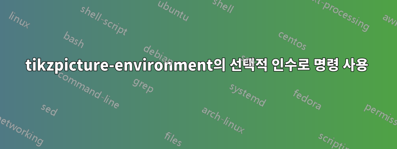 tikzpicture-environment의 선택적 인수로 명령 사용