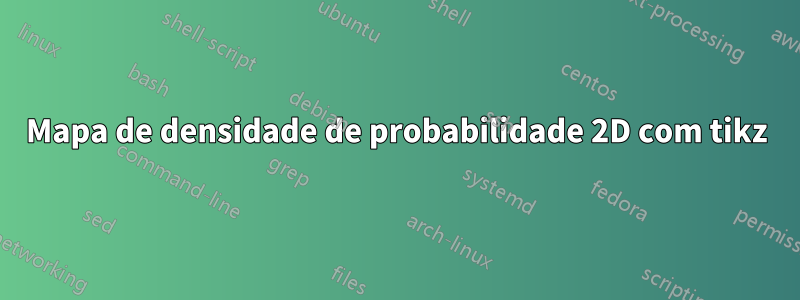 Mapa de densidade de probabilidade 2D com tikz