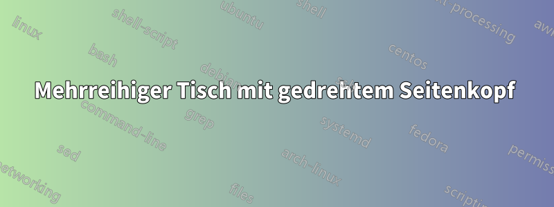 Mehrreihiger Tisch mit gedrehtem Seitenkopf
