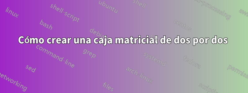Cómo crear una caja matricial de dos por dos