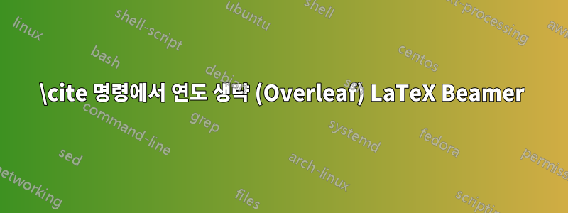 \cite 명령에서 연도 생략 (Overleaf) LaTeX Beamer