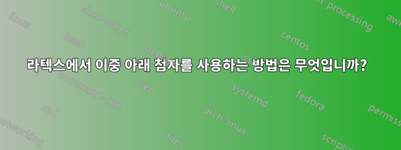 라텍스에서 이중 아래 첨자를 사용하는 방법은 무엇입니까? 