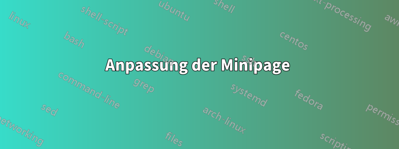 Anpassung der Minipage