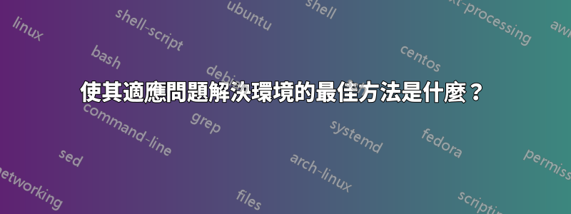 使其適應問題解決環境的最佳方法是什麼？