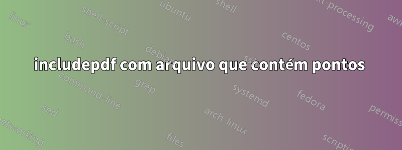 includepdf com arquivo que contém pontos