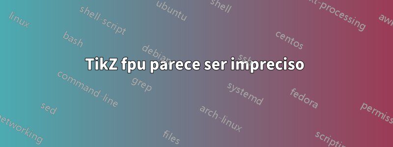 TikZ fpu parece ser impreciso