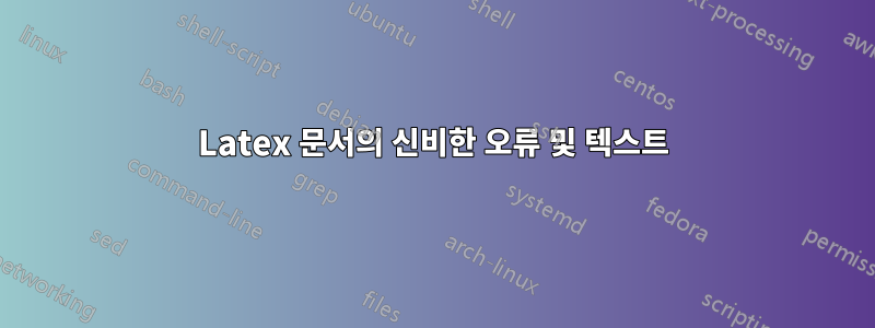 Latex 문서의 신비한 오류 및 텍스트