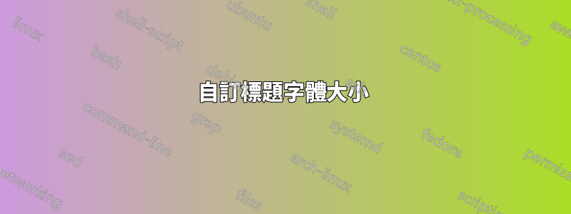 自訂標題字體大小
