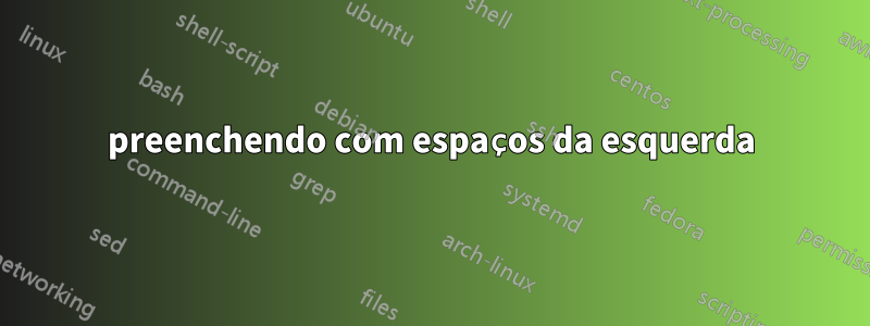 preenchendo com espaços da esquerda