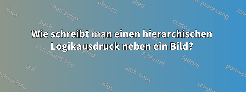 Wie schreibt man einen hierarchischen Logikausdruck neben ein Bild?