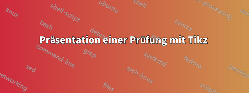 Präsentation einer Prüfung mit Tikz