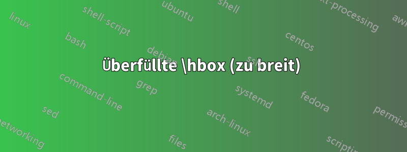 Überfüllte \hbox (zu breit)