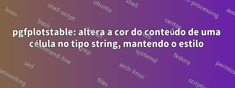 pgfplotstable: altera a cor do conteúdo de uma célula no tipo string, mantendo o estilo