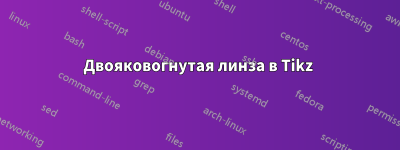 Двояковогнутая линза в Tikz