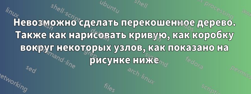 Невозможно сделать перекошенное дерево. Также как нарисовать кривую, как коробку вокруг некоторых узлов, как показано на рисунке ниже