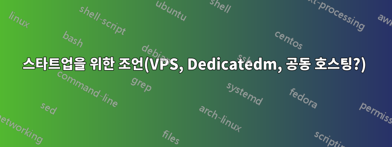 스타트업을 위한 조언(VPS, Dedicatedm, 공동 호스팅?)