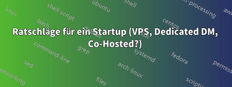 Ratschläge für ein Startup (VPS, Dedicated DM, Co-Hosted?)
