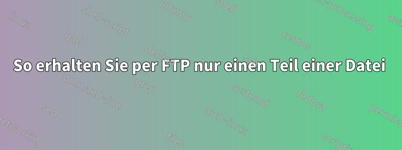 So erhalten Sie per FTP nur einen Teil einer Datei