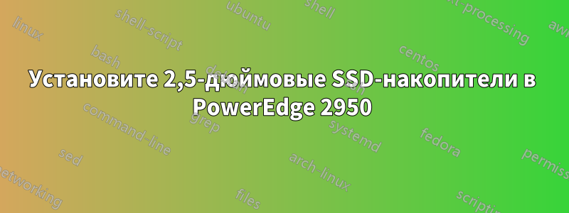 Установите 2,5-дюймовые SSD-накопители в PowerEdge 2950