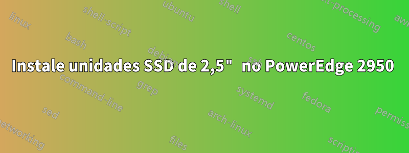 Instale unidades SSD de 2,5" no PowerEdge 2950