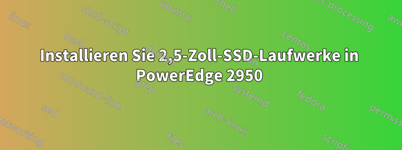 Installieren Sie 2,5-Zoll-SSD-Laufwerke in PowerEdge 2950