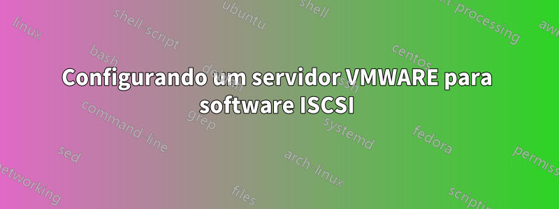 Configurando um servidor VMWARE para software ISCSI