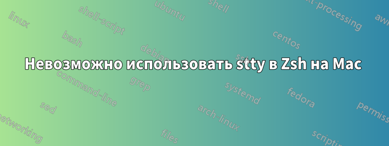Невозможно использовать stty в Zsh на Mac