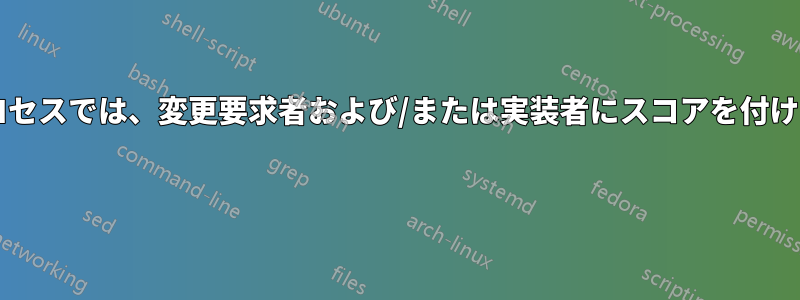 変更管理プロセスでは、変更要求者および/または実装者にスコアを付けていますか? 