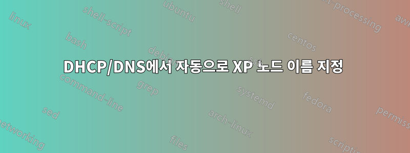 DHCP/DNS에서 자동으로 XP 노드 이름 지정