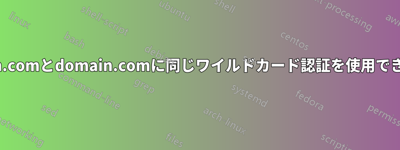 *.domain.comとdomain.comに同じワイルドカード認証を使用できますか？