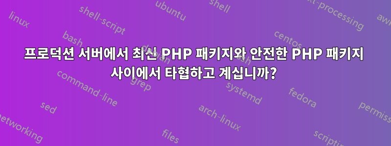 프로덕션 서버에서 최신 PHP 패키지와 안전한 PHP 패키지 사이에서 타협하고 계십니까?