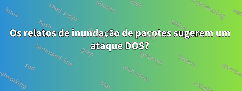 Os relatos de inundação de pacotes sugerem um ataque DOS?