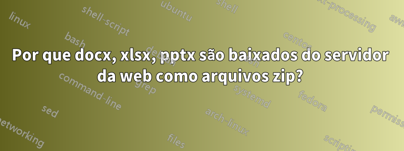 Por que docx, xlsx, pptx são baixados do servidor da web como arquivos zip?