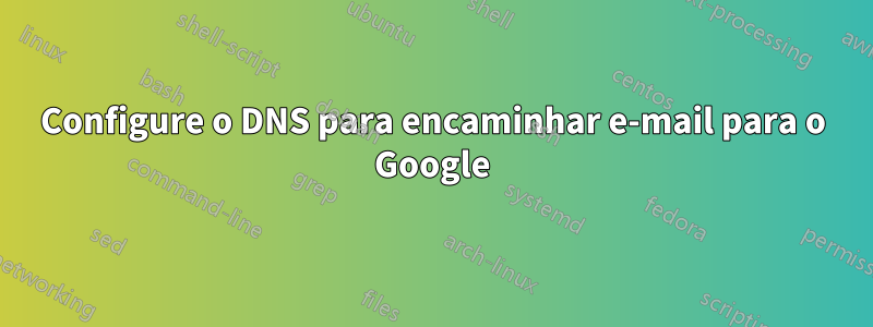 Configure o DNS para encaminhar e-mail para o Google